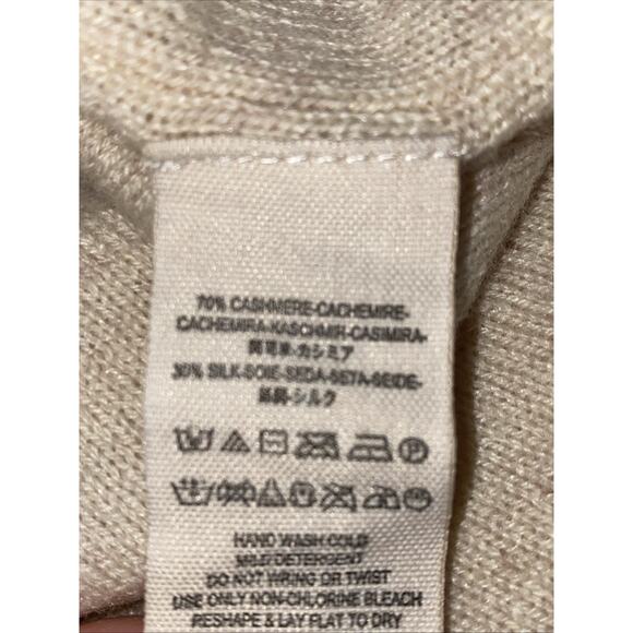 Free People Cream Stellar Cashmere Silk Blend V Neck Pullover Small - Picture 5 of 5